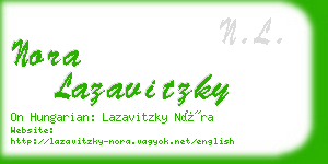 nora lazavitzky business card